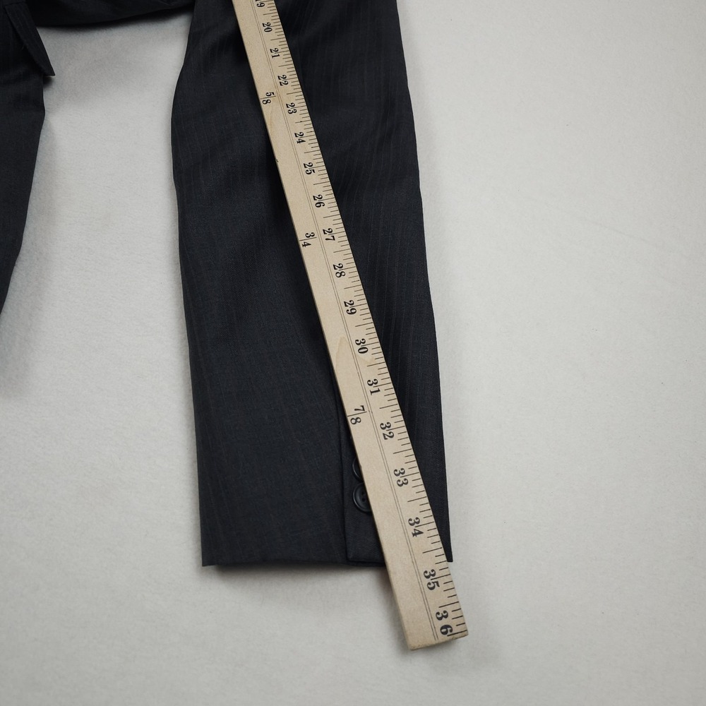 Peter Millar Jacket Mens 44T Dark Gray Plaid 100% Wool Sport Coat Blazer - Picture 13 of 14